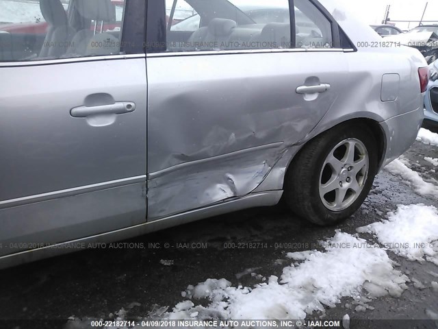 KMHEU46C56A107756 - 2006 HYUNDAI SONATA GLS/LX SILVER photo 6