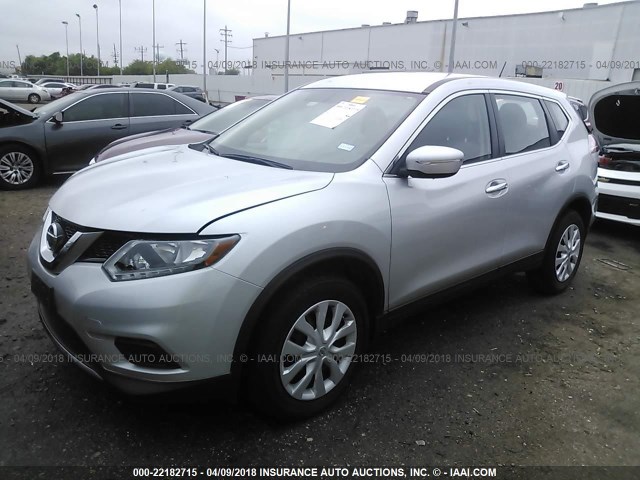 KNMAT2MV9FP571578 - 2015 NISSAN ROGUE S/SL/SV SILVER photo 2