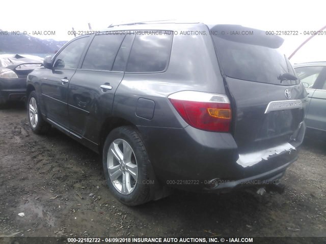 JTEDK3EH2A2166047 - 2010 TOYOTA HIGHLANDER LIMITED GRAY photo 3