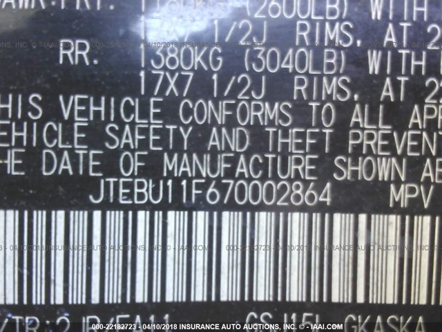 JTEBU11F670002864 - 2007 TOYOTA FJ CRUISER SILVER photo 9