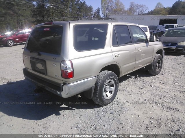 JT3GN86R810212896 - 2001 TOYOTA 4RUNNER SR5 GOLD photo 4