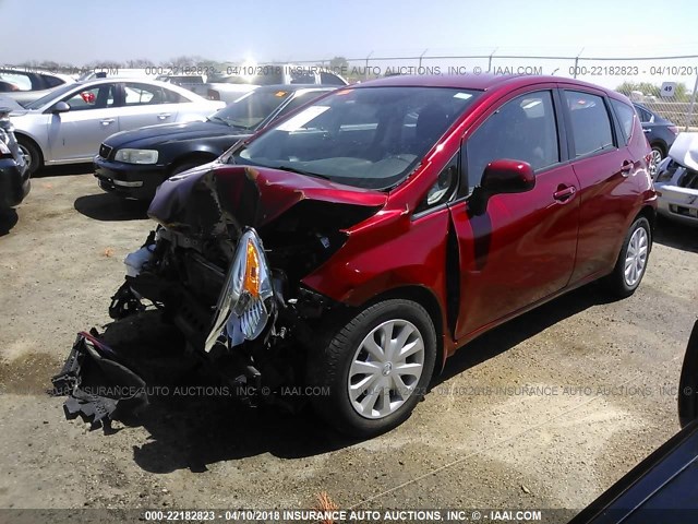 3N1CE2CP1EL363472 - 2014 NISSAN VERSA NOTE S/S PLUS/SV/SL RED photo 2
