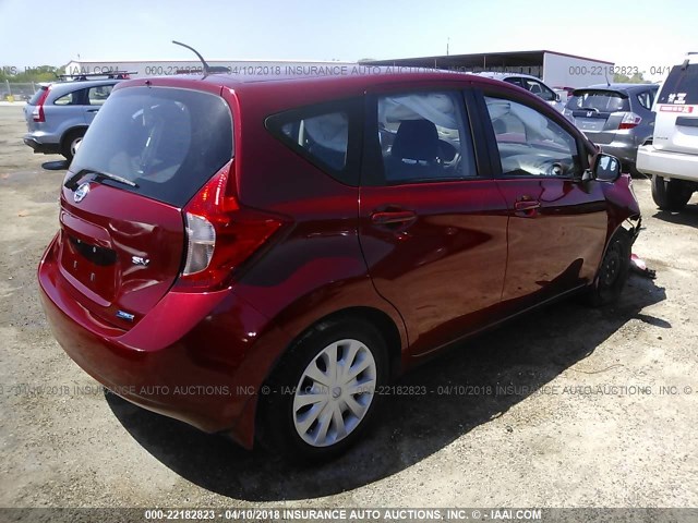 3N1CE2CP1EL363472 - 2014 NISSAN VERSA NOTE S/S PLUS/SV/SL RED photo 4