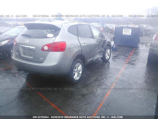 JN8AS5MT2CW604445 - 2012 NISSAN ROGUE S/SV SILVER photo 4