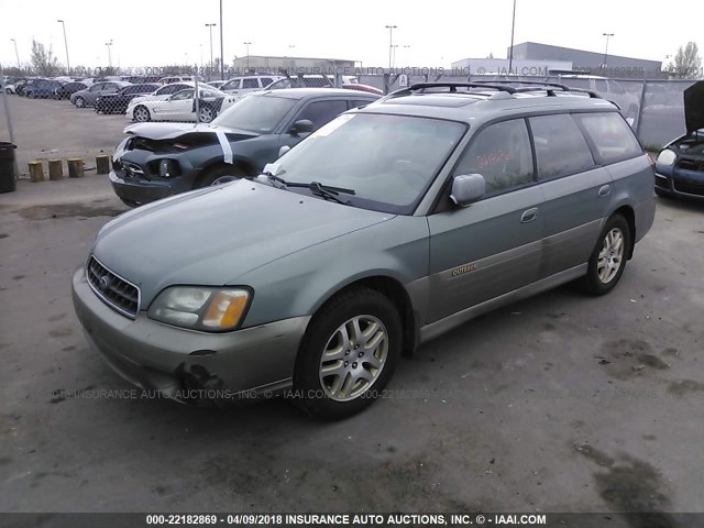 4S3BH686637651612 - 2003 SUBARU LEGACY OUTBACK LIMITED GREEN photo 2