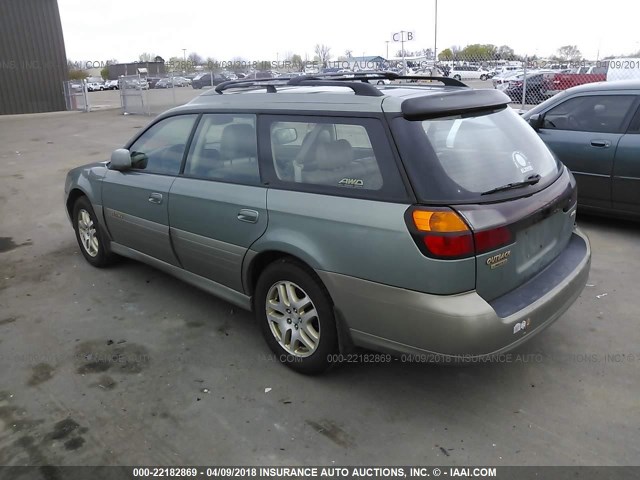 4S3BH686637651612 - 2003 SUBARU LEGACY OUTBACK LIMITED GREEN photo 3