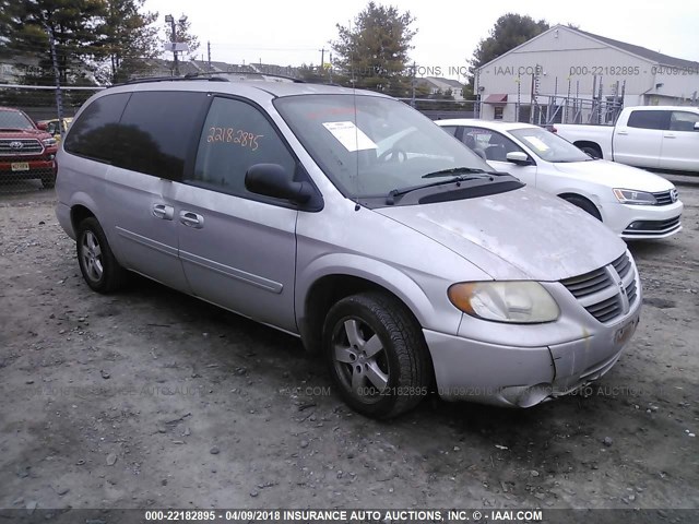 2D4GP44L77R105773 - 2007 DODGE GRAND CARAVAN SXT SILVER photo 1