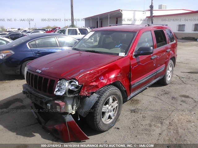 1J4GS48K45C569455 - 2005 JEEP GRAND CHEROKEE LAREDO/COLUMBIA/FREEDOM RED photo 2