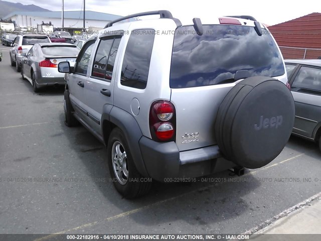 1J4GL48K66W188297 - 2006 JEEP LIBERTY SPORT SILVER photo 3