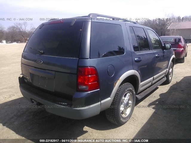 1FMZU73E82UA67688 - 2002 FORD EXPLORER XLT BLUE photo 4