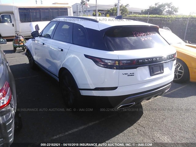 SALYL2RV8JA730103 - 2018 LAND ROVER RANGE ROVER VELAR R-DYNAMIC SE WHITE photo 3