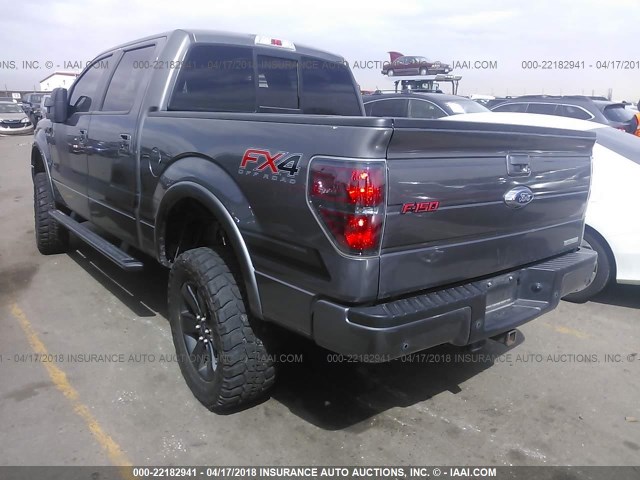 1FTFW1ET2EFB39827 - 2014 FORD F150 SUPERCREW GRAY photo 3