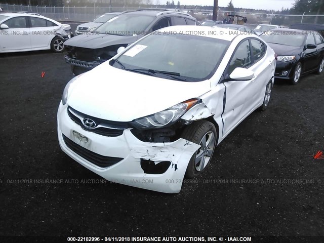 5NPDH4AE4DH269106 - 2013 HYUNDAI ELANTRA GLS/LIMITED WHITE photo 2