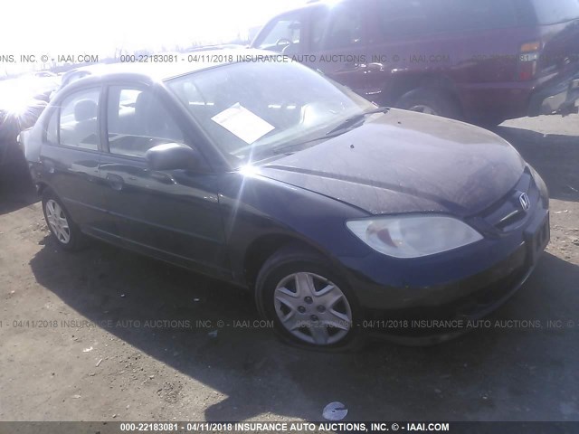 1HGES16365L030344 - 2005 HONDA CIVIC DX VP BLACK photo 1