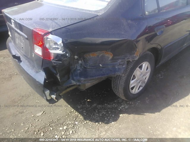 1HGES16365L030344 - 2005 HONDA CIVIC DX VP BLACK photo 6