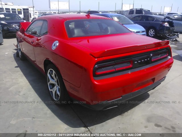 2C3CDZBG9FH733883 - 2015 DODGE CHALLENGER SXT PLUS RED photo 3