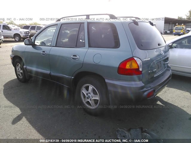 KM8SB12B52U219759 - 2002 HYUNDAI SANTA FE GL TEAL photo 3