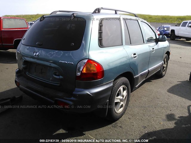 KM8SB12B52U219759 - 2002 HYUNDAI SANTA FE GL TEAL photo 4