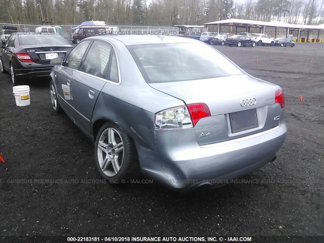 WAUDF78E57A196589 - 2007 AUDI A4 2.0T QUATTRO GRAY photo 3