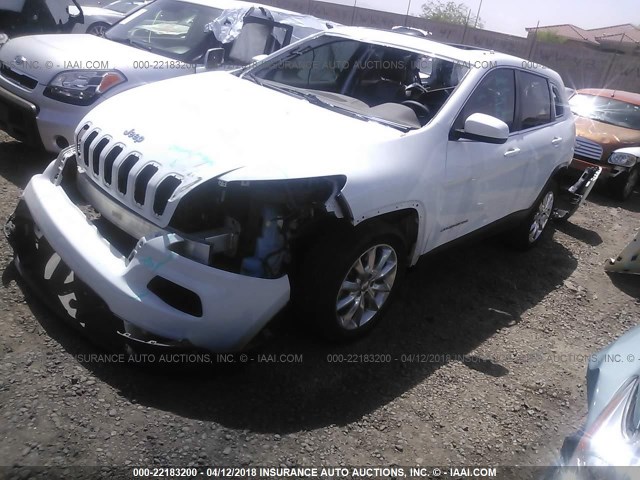 1C4PJLDB8EW283468 - 2014 JEEP CHEROKEE LIMITED WHITE photo 2