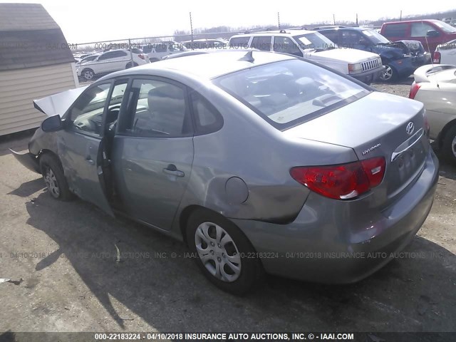 KMHDU4AD0AU064947 - 2010 HYUNDAI ELANTRA BLUE/GLS/SE GRAY photo 3