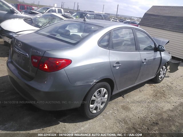 KMHDU4AD0AU064947 - 2010 HYUNDAI ELANTRA BLUE/GLS/SE GRAY photo 4