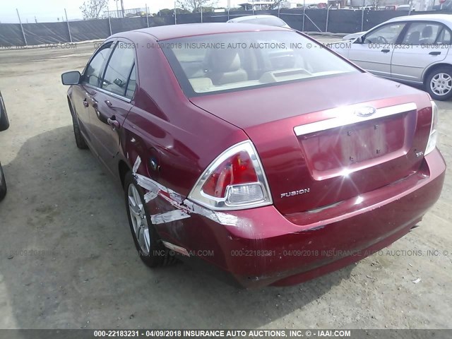 3FAHP08Z66R104248 - 2006 FORD FUSION SEL RED photo 3