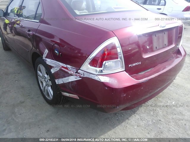 3FAHP08Z66R104248 - 2006 FORD FUSION SEL RED photo 6