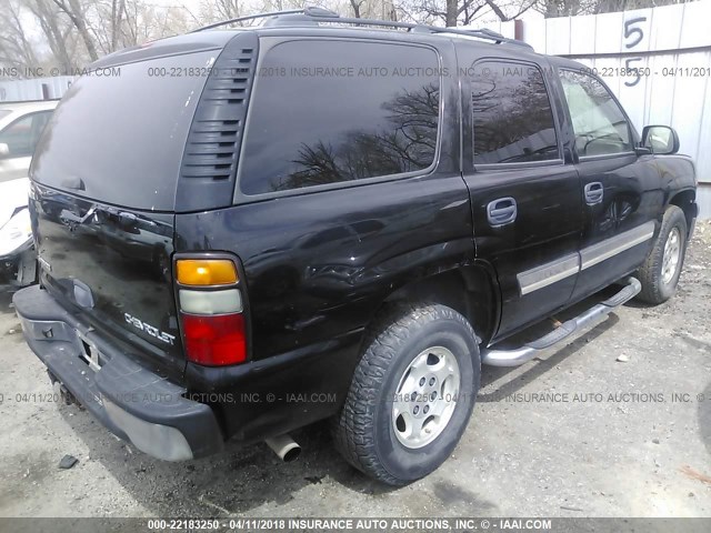 1GNEK13TX5J259485 - 2005 CHEVROLET TAHOE K1500 BLACK photo 4