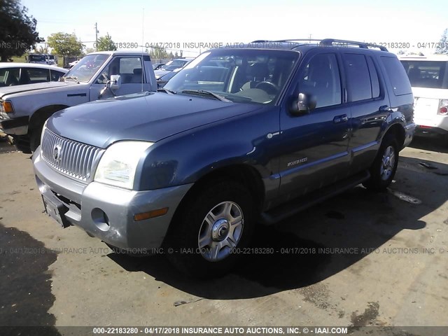 4M2ZU86E82UJ30711 - 2002 MERCURY MOUNTAINEER  BLUE photo 2