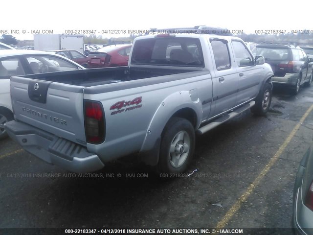 1N6ED29Y32C349943 - 2002 NISSAN FRONTIER CREW CAB XE/CREW CAB SE SILVER photo 4