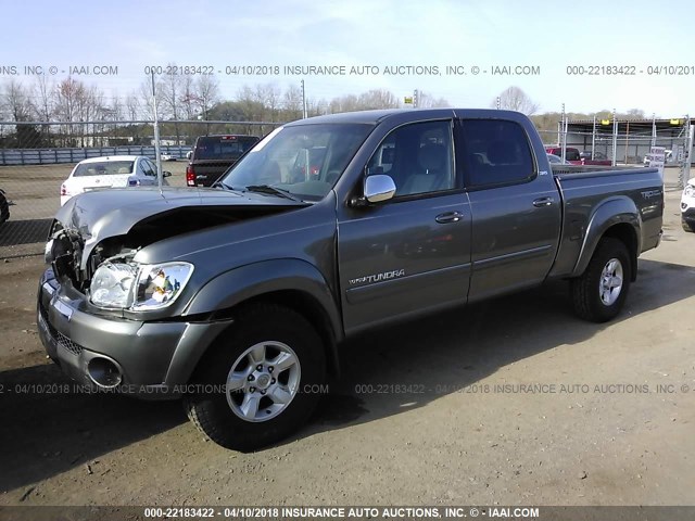 5TBDT44116S547134 - 2006 TOYOTA TUNDRA DOUBLE CAB SR5 GRAY photo 2