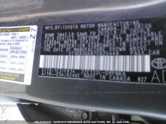 2T1KR30E67C625448 - 2007 TOYOTA COROLLA MATRIX XR GRAY photo 9