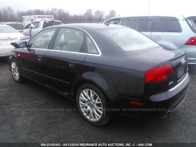 WAUDF78EX8A168658 - 2008 AUDI A4 2.0T QUATTRO BLACK photo 3