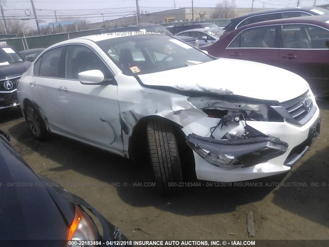 1HGCR2F59EA062498 - 2014 HONDA ACCORD SPORT WHITE photo 1