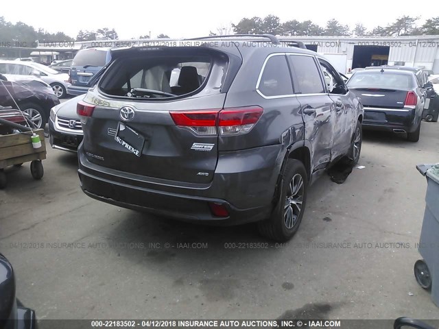 5TDBZRFH2JS841378 - 2018 TOYOTA HIGHLANDER LE/LE PLUS GRAY photo 4