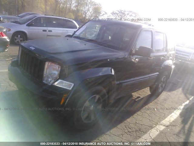 1J8GP28K38W177753 - 2008 JEEP LIBERTY SPORT BLACK photo 2