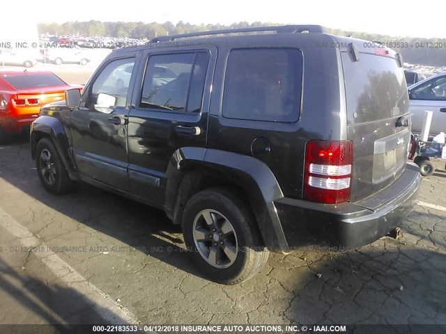 1J8GP28K38W177753 - 2008 JEEP LIBERTY SPORT BLACK photo 3