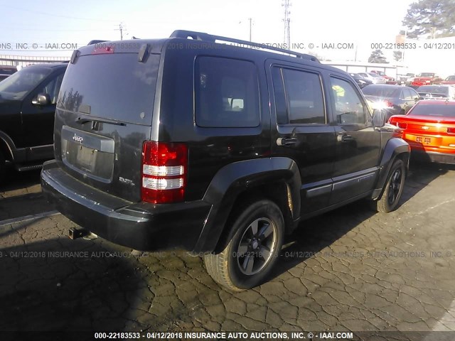 1J8GP28K38W177753 - 2008 JEEP LIBERTY SPORT BLACK photo 4