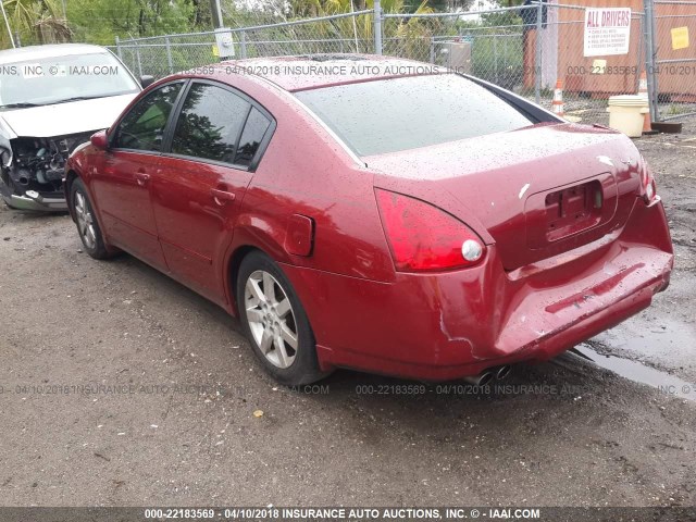 1N4BA41E54C842656 - 2004 NISSAN MAXIMA SE/SL RED photo 3