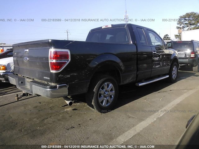 1FTEX1CM2EKF86413 - 2014 FORD F150 SUPER CAB BLACK photo 4