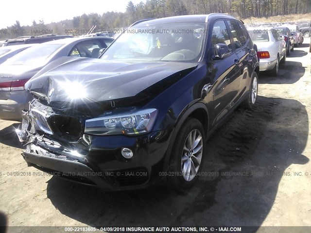 5UXWX9C55F0D50476 - 2015 BMW X3 XDRIVE28I BLACK photo 2