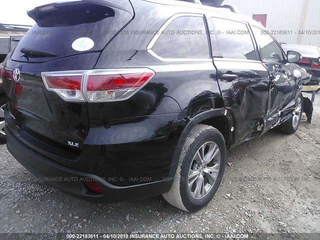 5TDKKRFH3ES007663 - 2014 TOYOTA HIGHLANDER XLE შავი ფოტო 4
