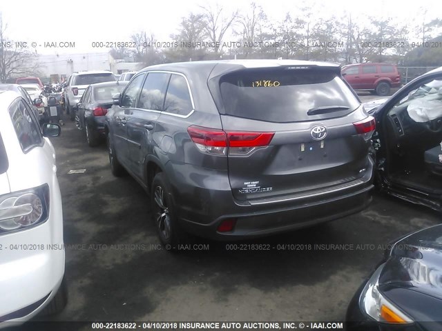 5TDBZRFH0JS494293 - 2018 TOYOTA HIGHLANDER LE/LE PLUS GRAY photo 3