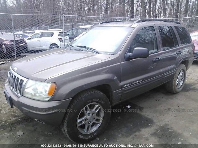 1J4GW48N22C279452 - 2002 JEEP GRAND CHEROKEE LAREDO BROWN photo 2