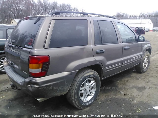 1J4GW48N22C279452 - 2002 JEEP GRAND CHEROKEE LAREDO BROWN photo 4