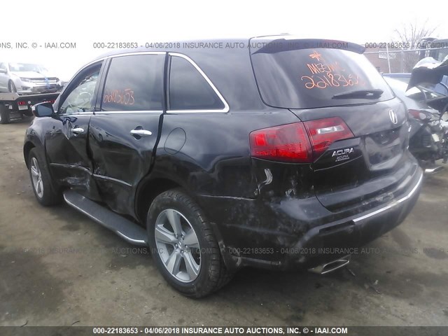 2HNYD2H37CH532762 - 2012 ACURA MDX TECHNOLOGY BLACK photo 3