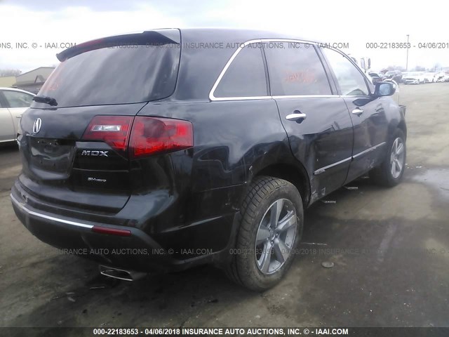2HNYD2H37CH532762 - 2012 ACURA MDX TECHNOLOGY BLACK photo 4