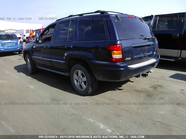 1J8GX68J84C244003 - 2004 JEEP GRAND CHEROKEE OVERLAND BLUE photo 3