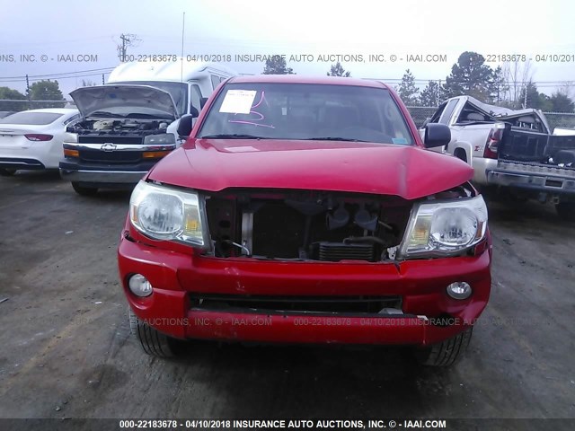 3TMJU62N68M057042 - 2008 TOYOTA TACOMA DOUBLE CAB PRERUNNER RED photo 6